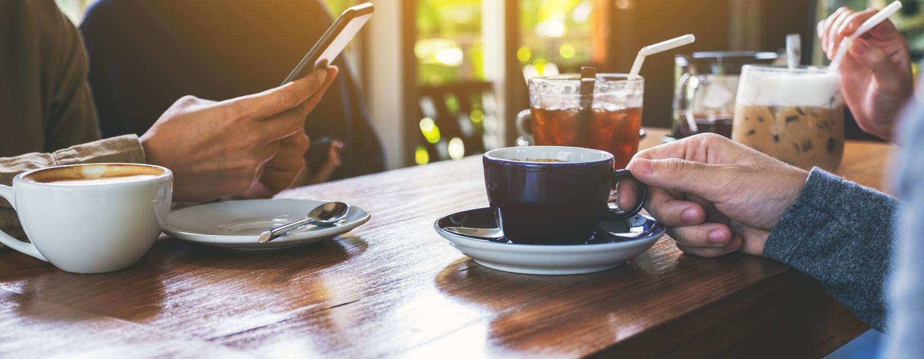 people drinking coffee together